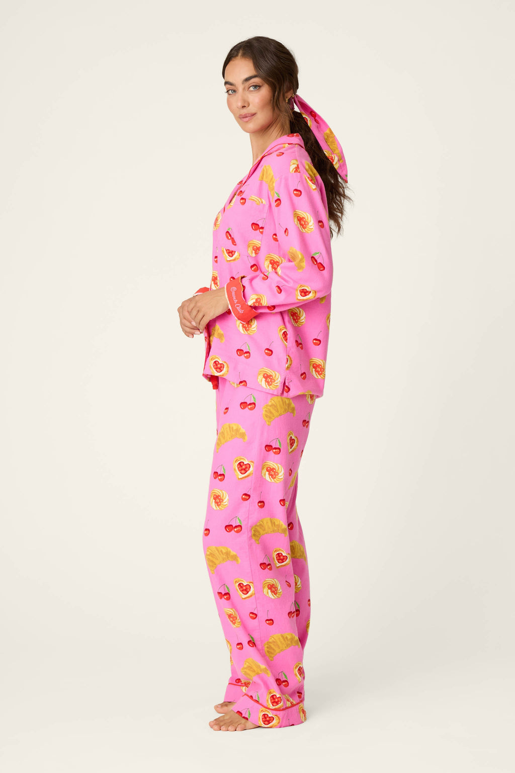 Breakfast Pastry Print 3-Piece Flannel PJ Set
