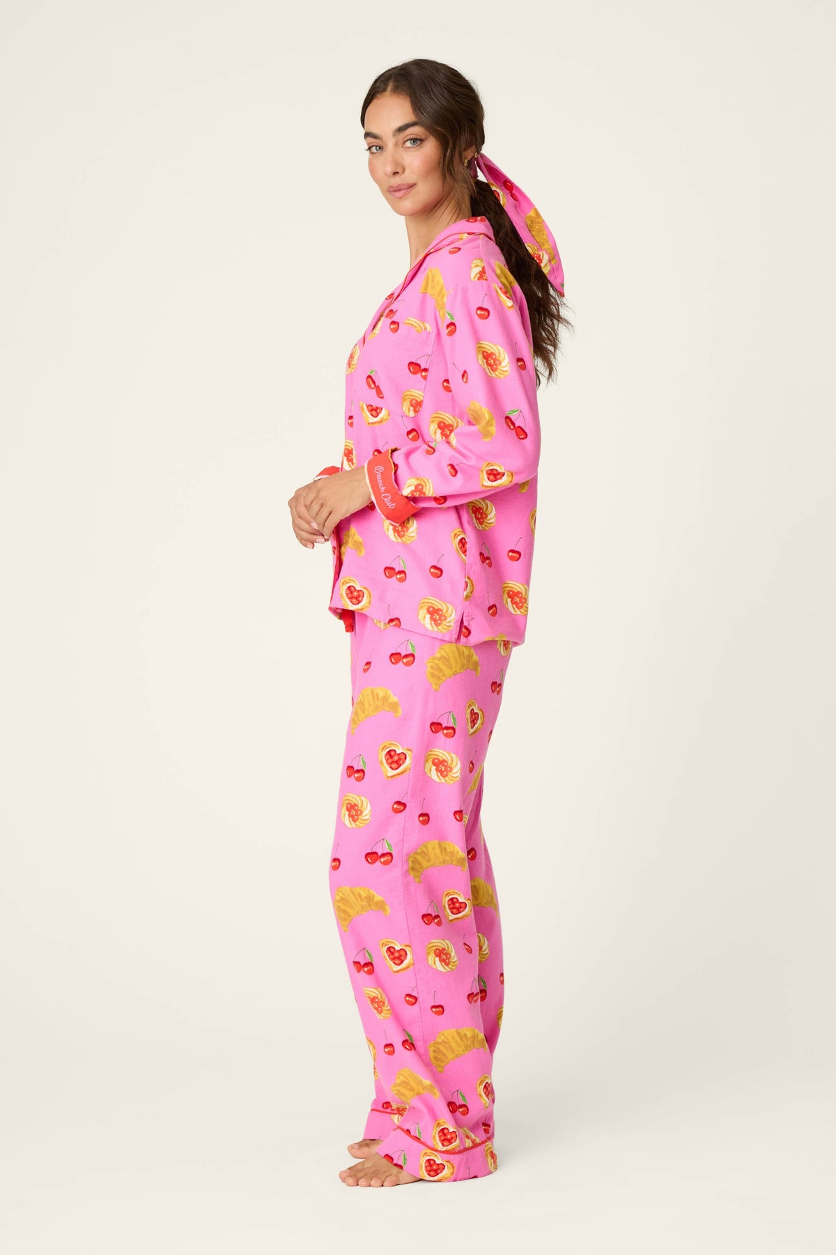 Breakfast Pastry Print 3-Piece Flannel PJ Set