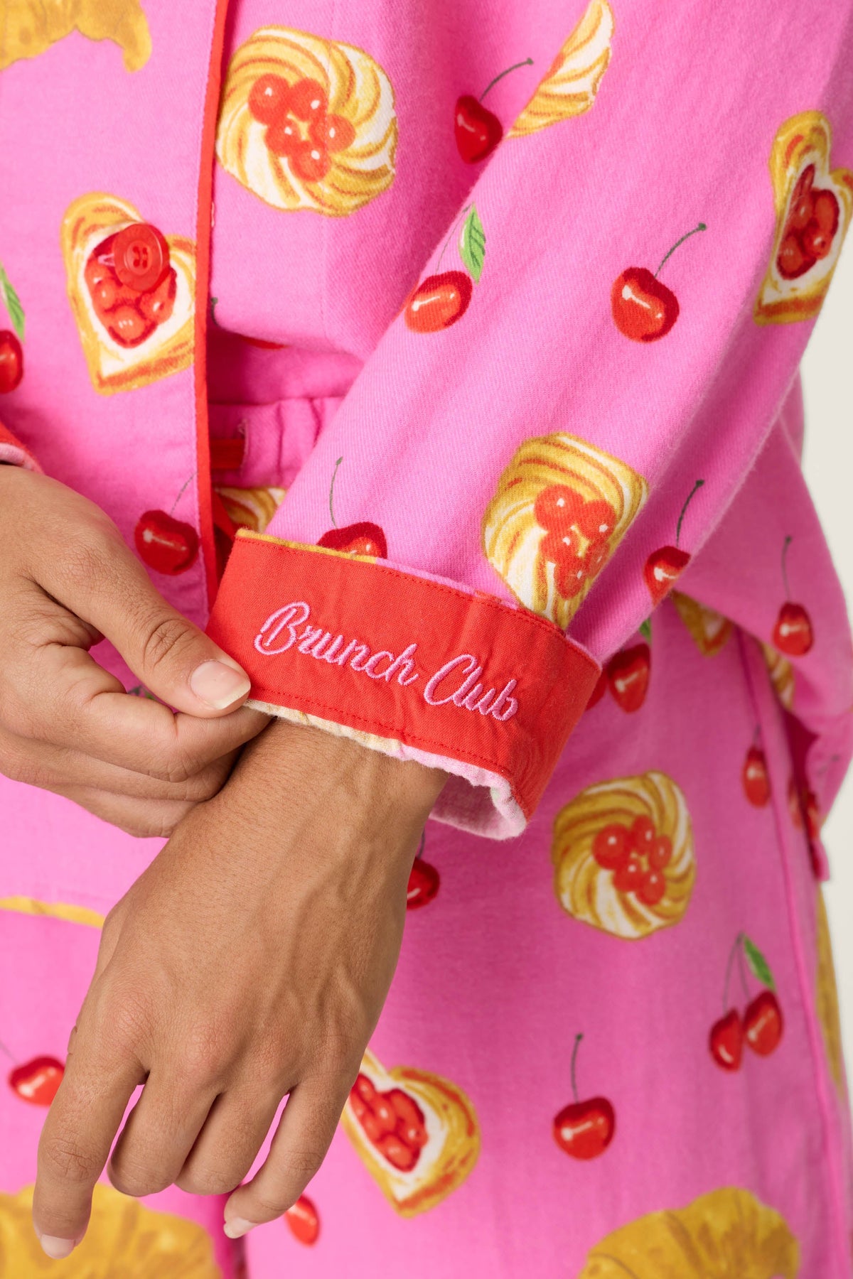 Breakfast Pastry Print 3-Piece Flannel PJ Set