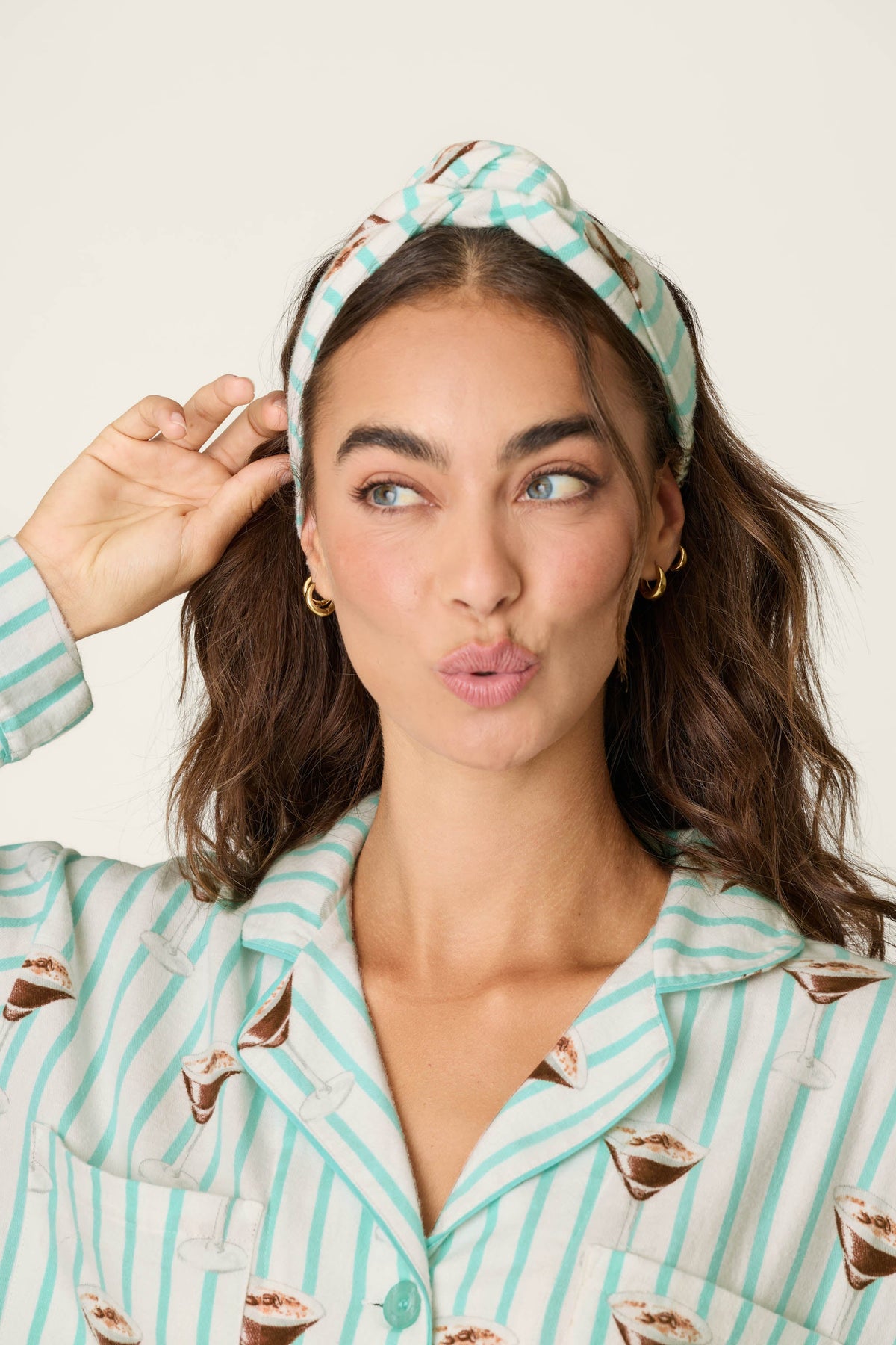 Espresso Martini Print 3-Piece Long Sleeve Flannel PJ Set