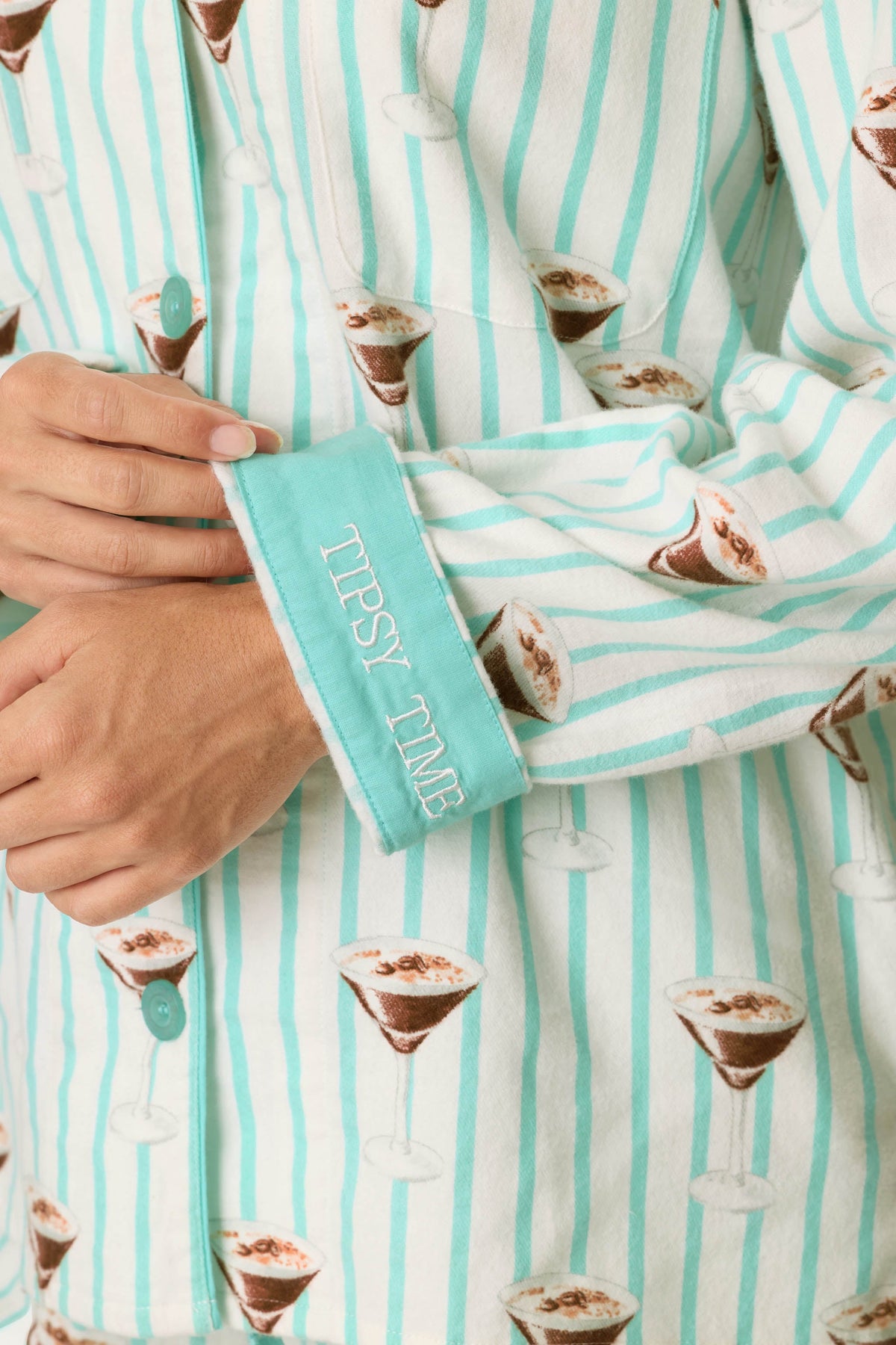 Espresso Martini Print 3-Piece Long Sleeve Flannel PJ Set
