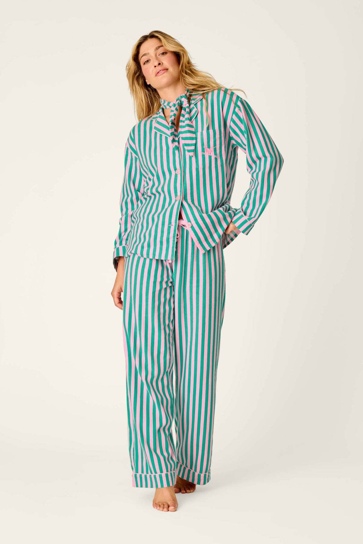 Ski Bunny Icon 3-Piece Long Sleeve Flannel PJ Set