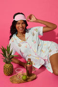 It's Five O'clock Somewhere Cocktail Print 3-Piece PJ Set