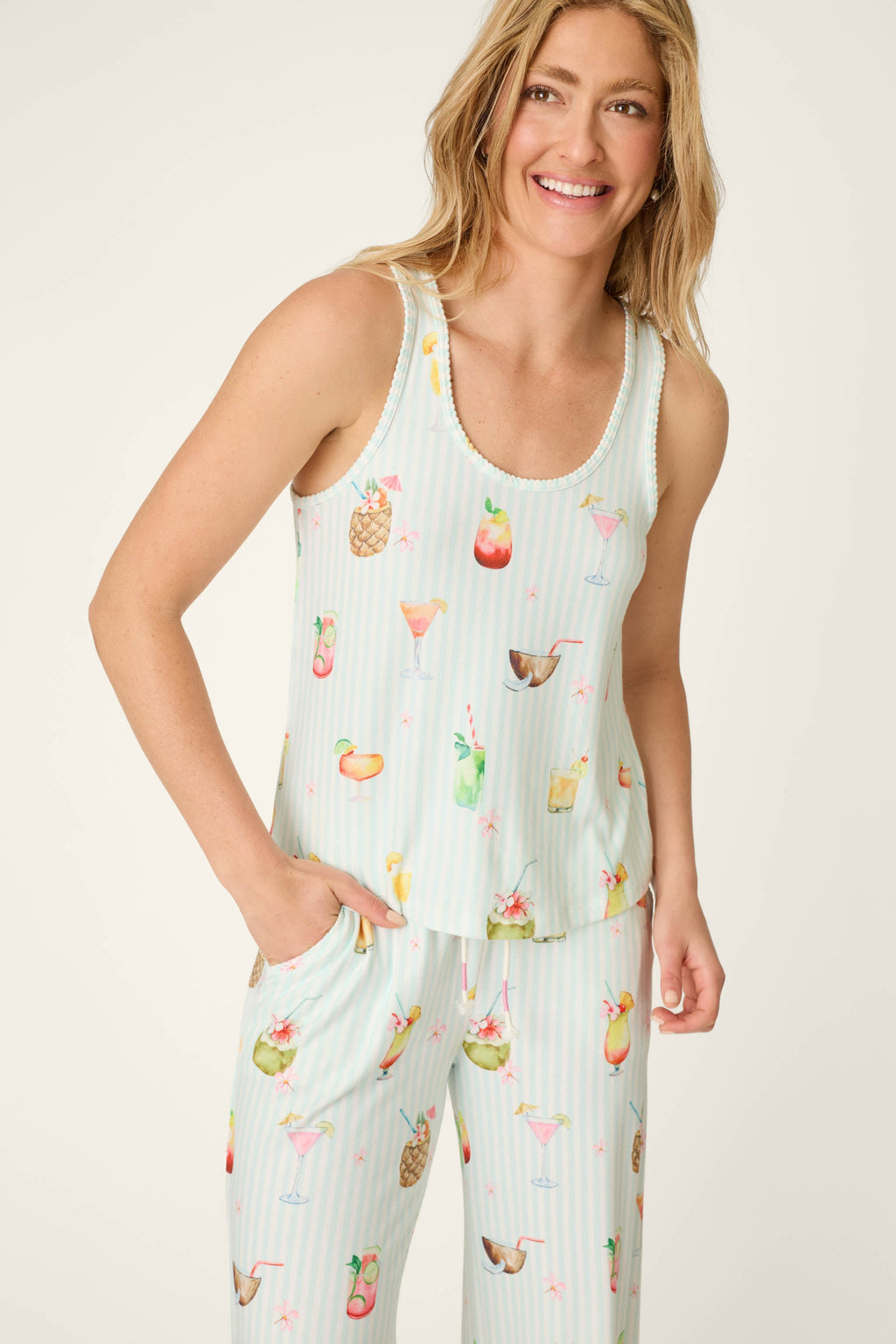 It's Five O'clock Somewhere Cocktail Print Tank Top