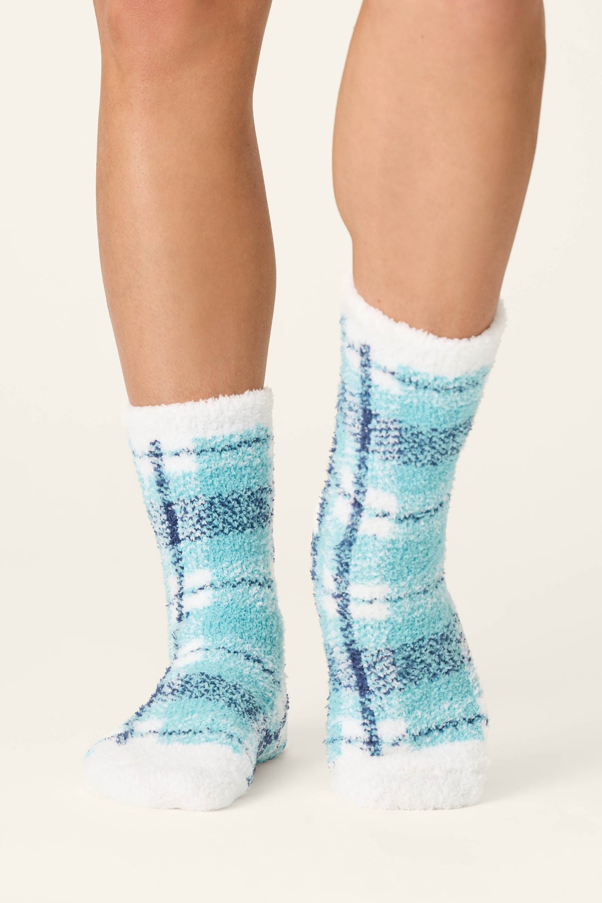 Plaid About You Blue & Green Plaid Socks